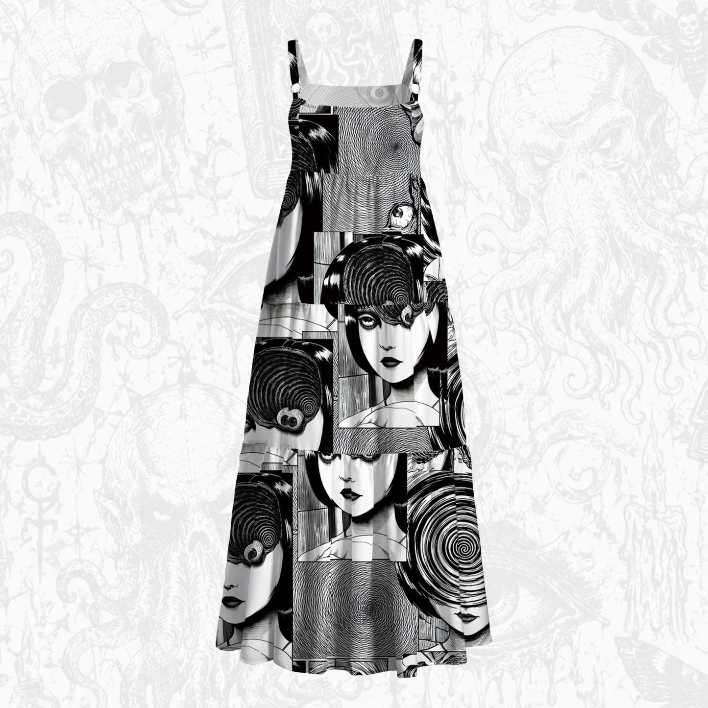 This Town is Contaminated with Spirals Wide Straps Maxi Dress