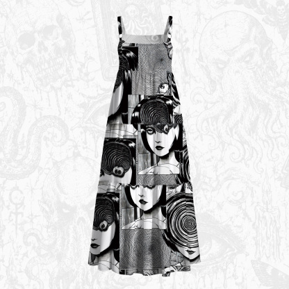 This Town is Contaminated with Spirals Wide Straps Maxi Dress