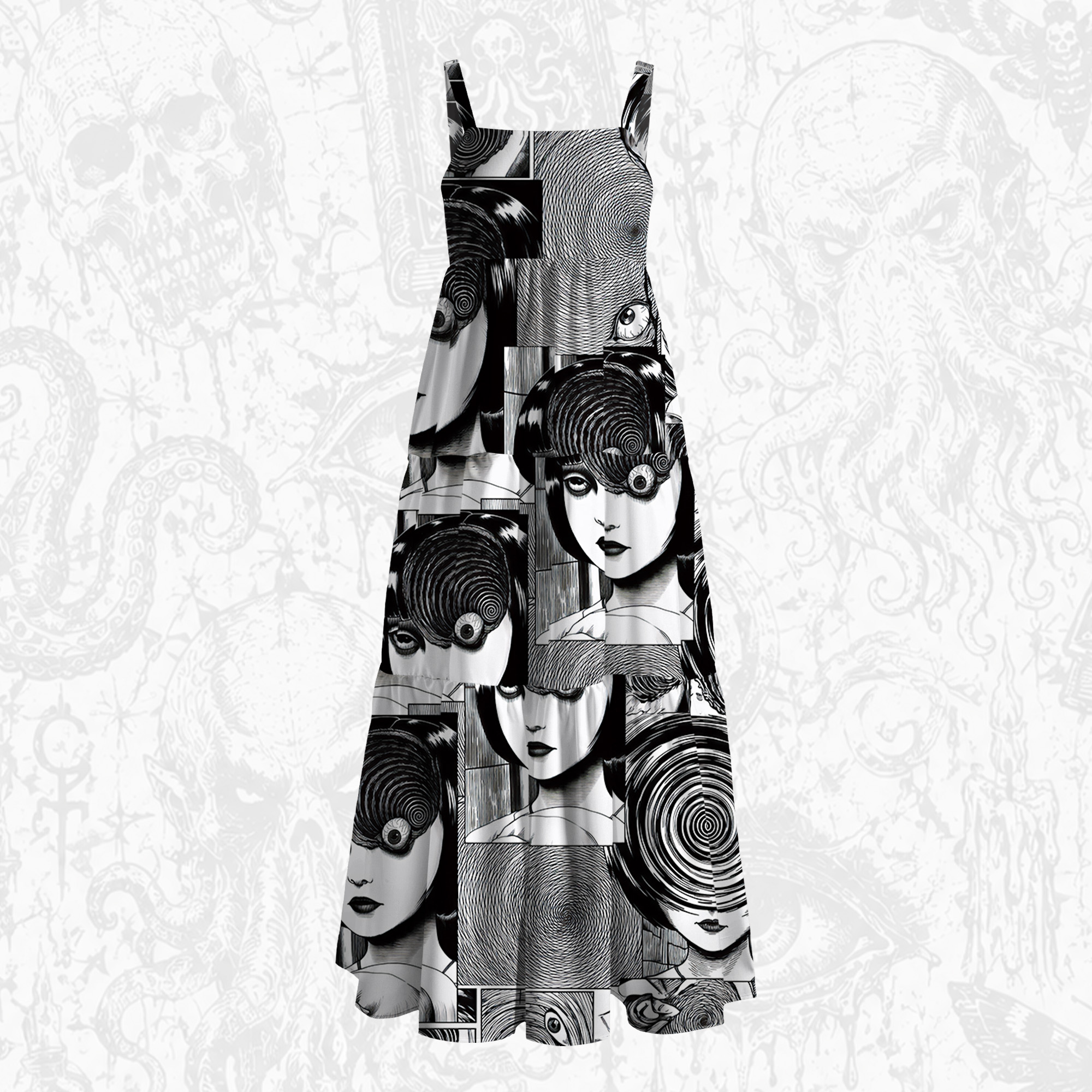 This Town is Contaminated with Spirals Wide Straps Maxi Dress