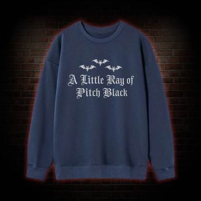 A Little Ray of Pitch Black Embroidered Sweatshirt