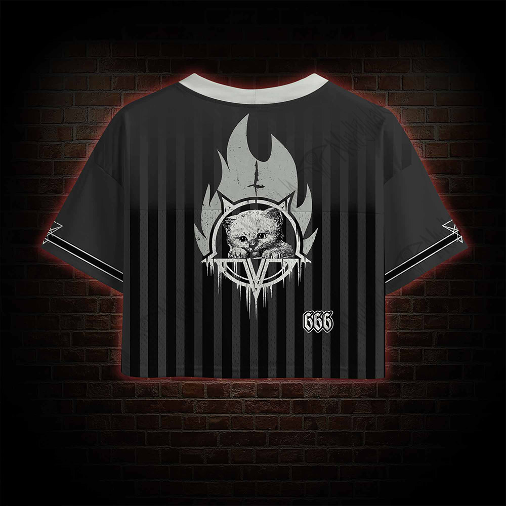 Demon Cat Crop Sports Jersey