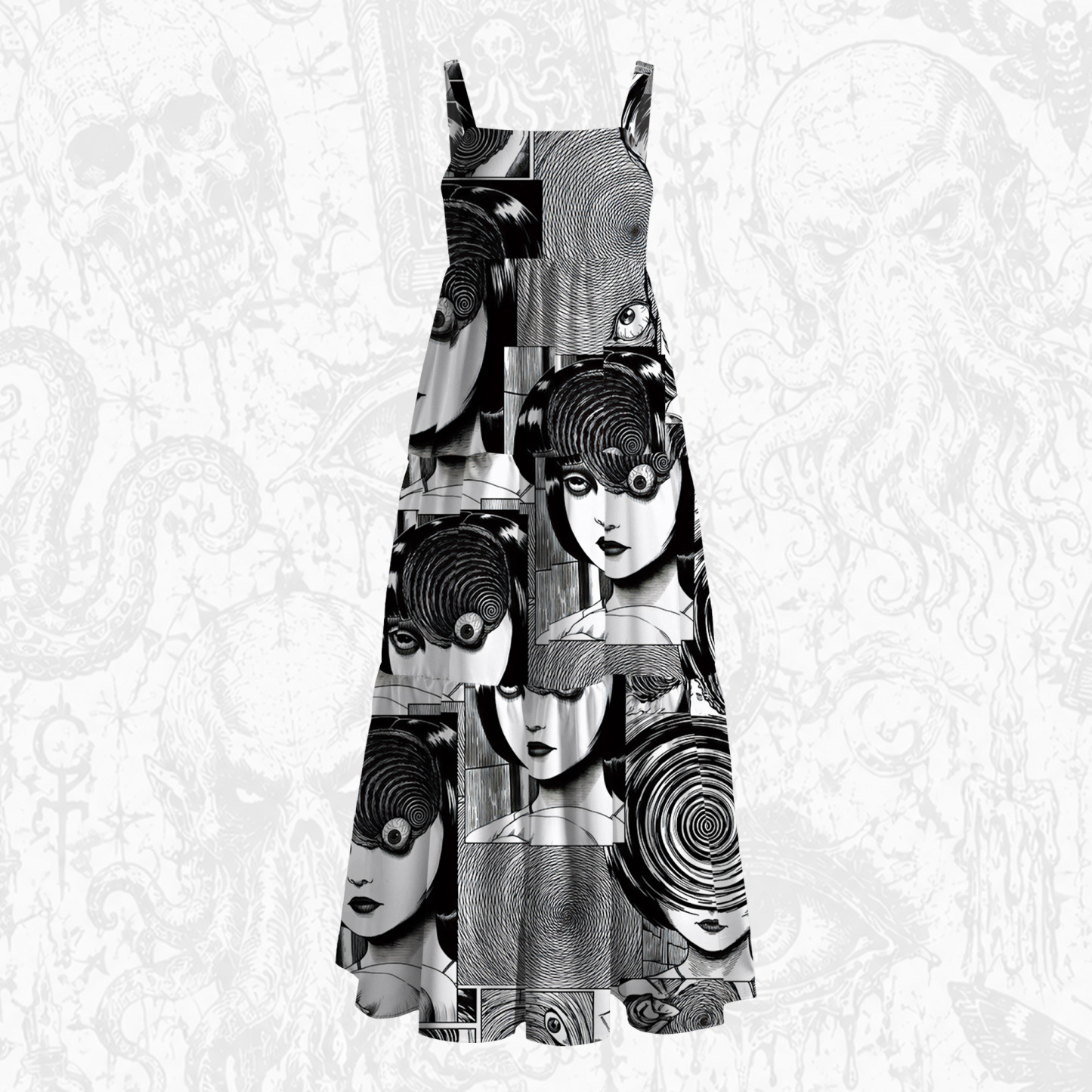 This Town is Contaminated with Spirals Wide Straps Maxi Dress