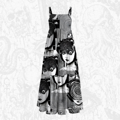 This Town is Contaminated with Spirals Wide Straps Maxi Dress