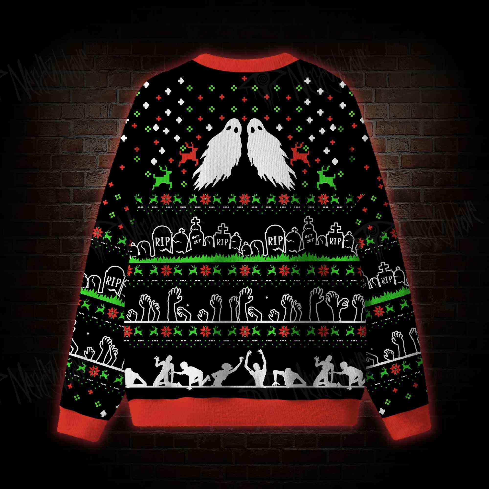 Ghosts Rise for Christmas Ugly Sweatshirts