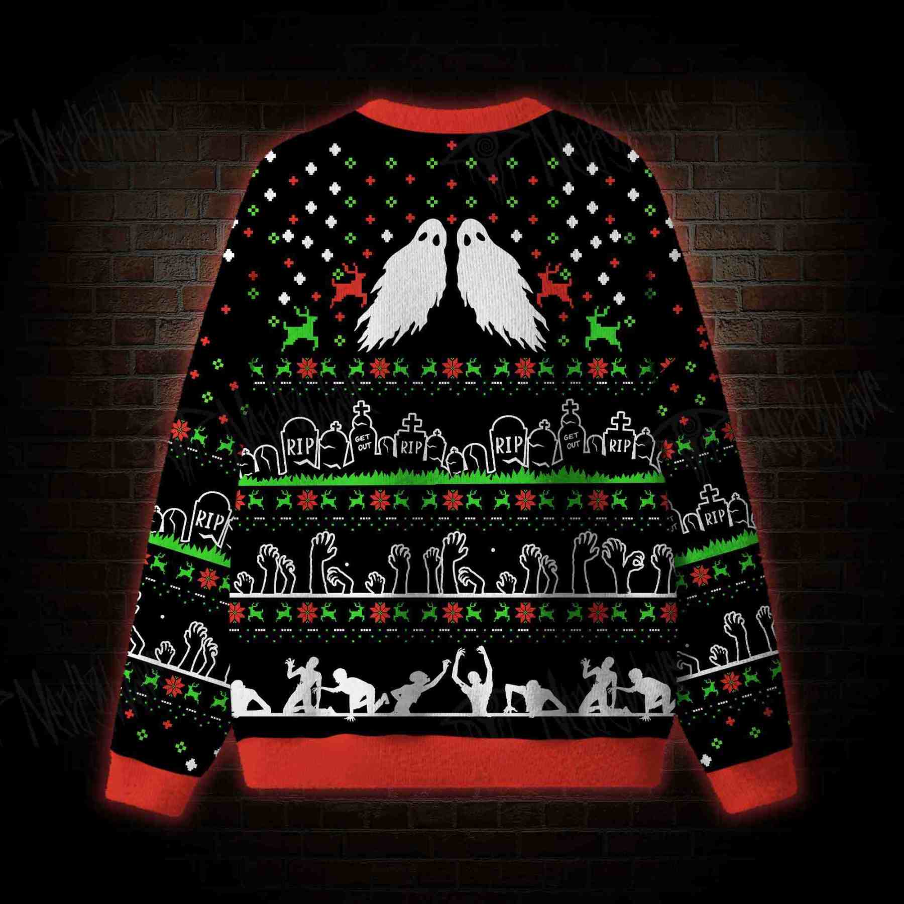 Ghosts Rise for Christmas Ugly Sweatshirts