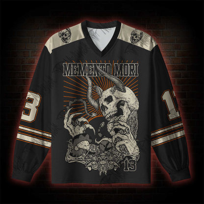Memento Mori Horror V-Neck Long Sleeve Jersey