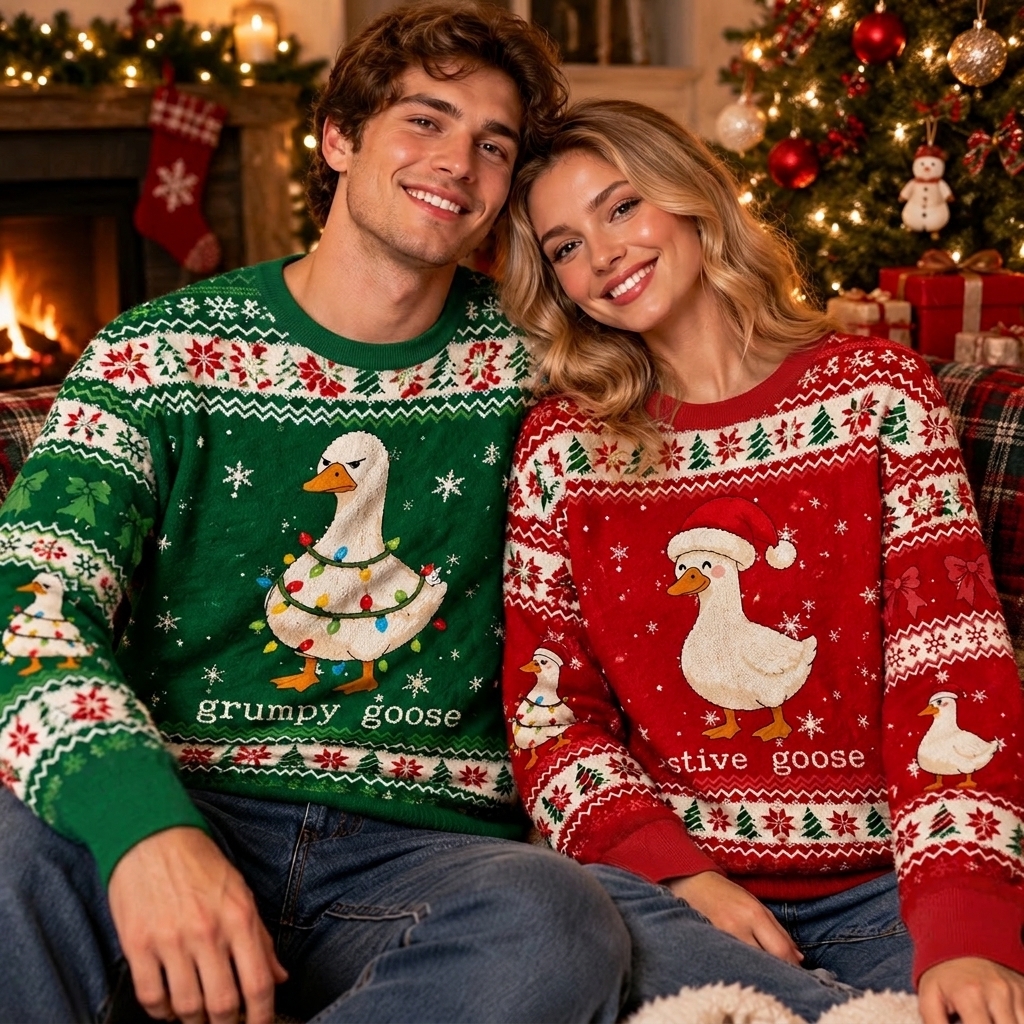 Grumpy Goose Funny Matching Ugly Sweatshirts