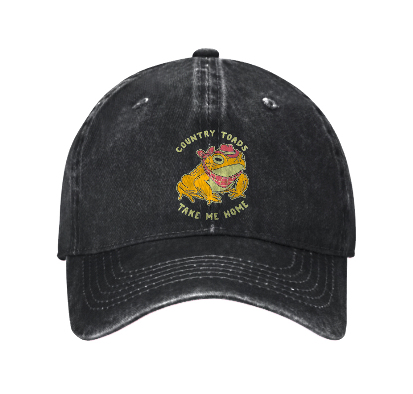 Country Toads Take Me Home Washed Vintage Baseball Cap