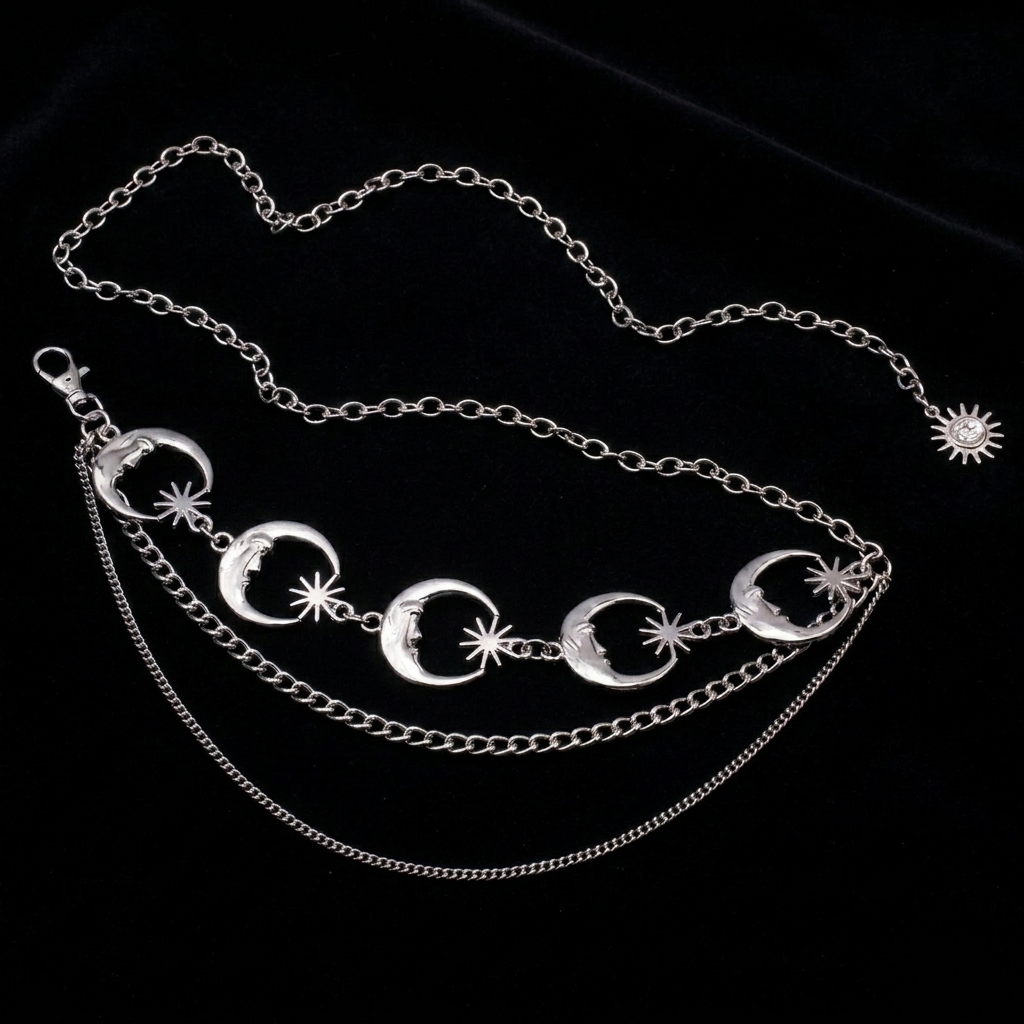 Gothic Moon Sun Chain Belt