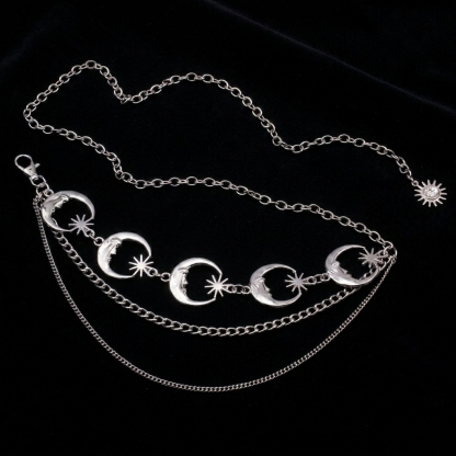 Gothic Moon Sun Chain Belt