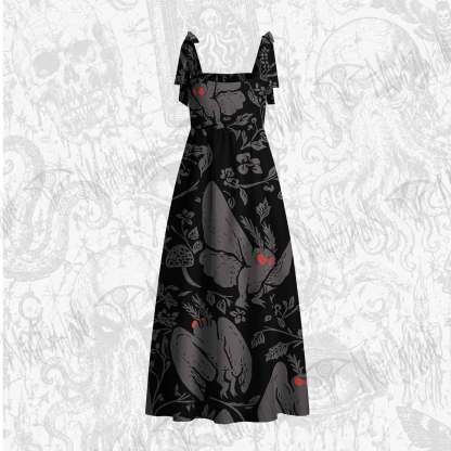 Mothman in the Jungle Tie Shoulder Maxi Dress