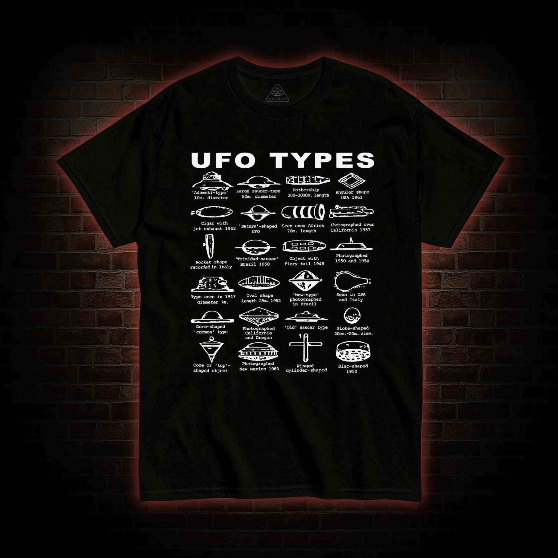 UFO Types T-shirt