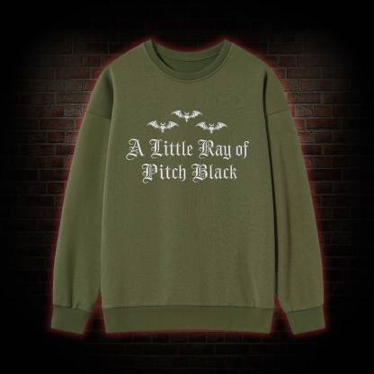 A Little Ray of Pitch Black Embroidered Sweatshirt