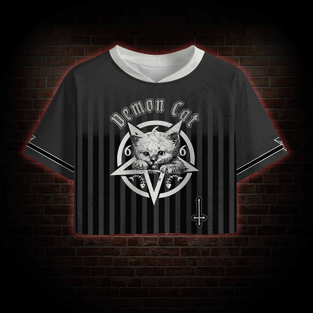 Demon Cat Crop Sports Jersey