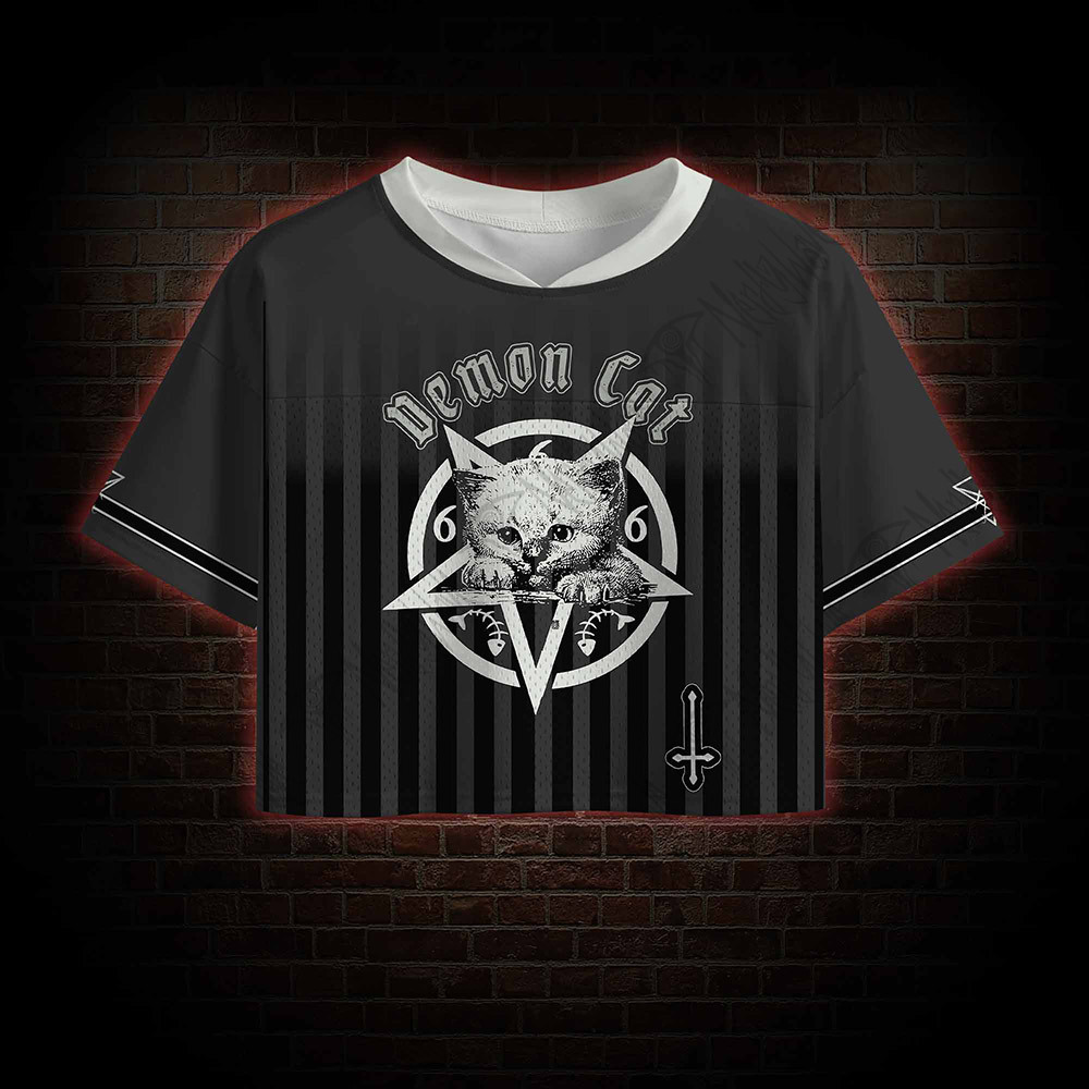 Demon Cat Crop Sports Jersey