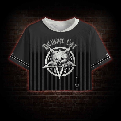 Demon Cat Crop Sports Jersey