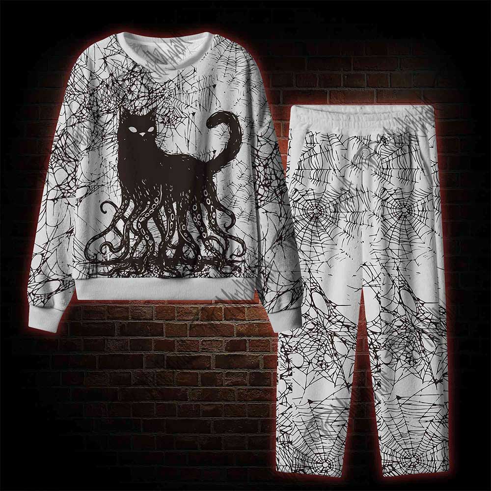 Octopus And Black Cat Cozy Pajama Sets