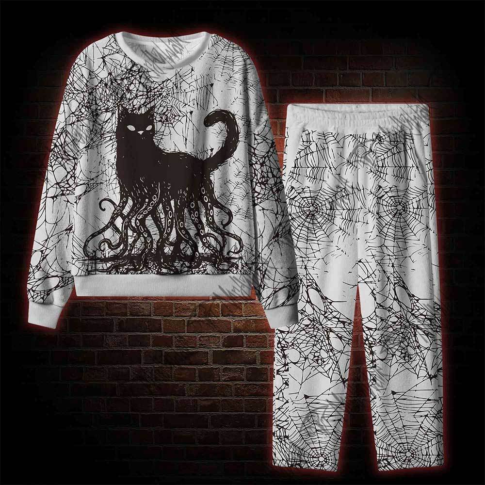 Octopus And Black Cat Cozy Pajama Sets