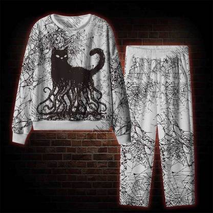 Octopus And Black Cat Cozy Pajama Sets