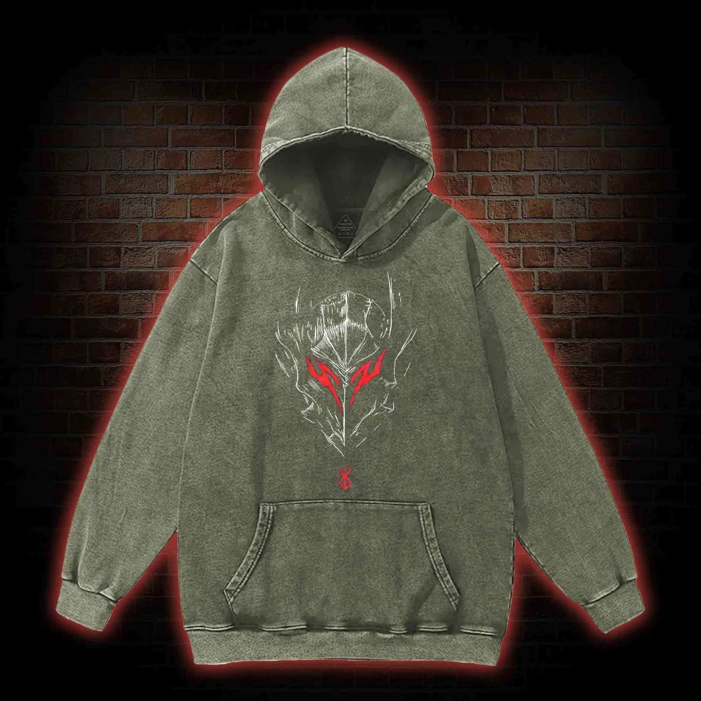 Berserker Mask Washed Hoodie