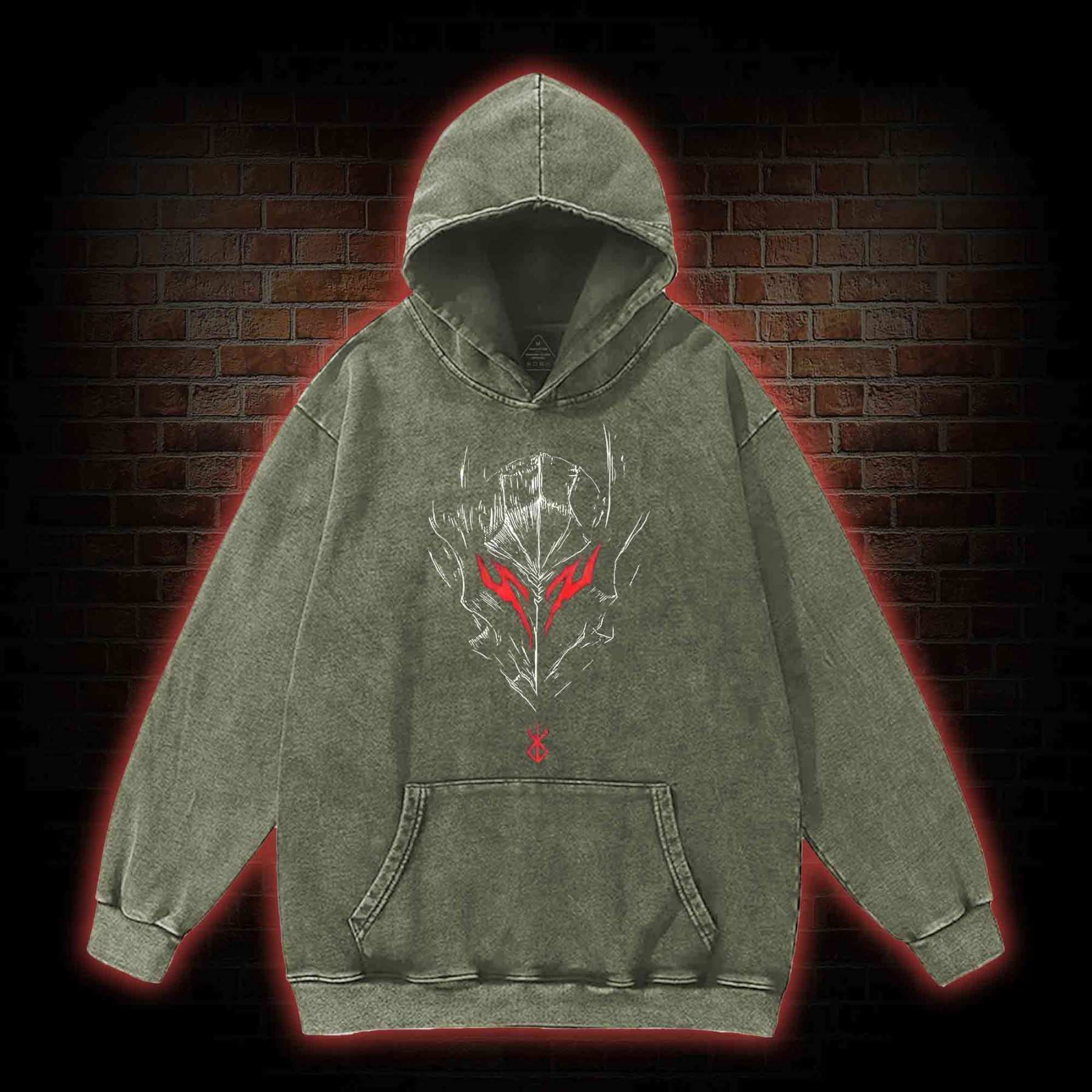 Berserker Mask Washed Hoodie