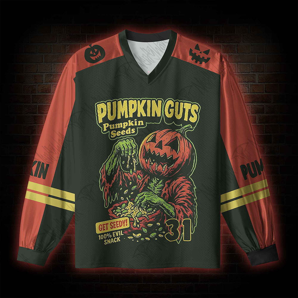 Pumpkin Guts V-Neck Long Sleeve Jersey