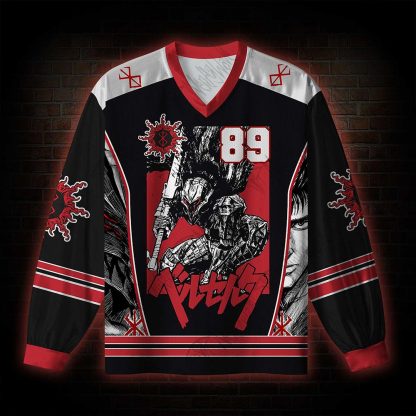 Black Swordsman V-Neck Long Sleeve Jersey