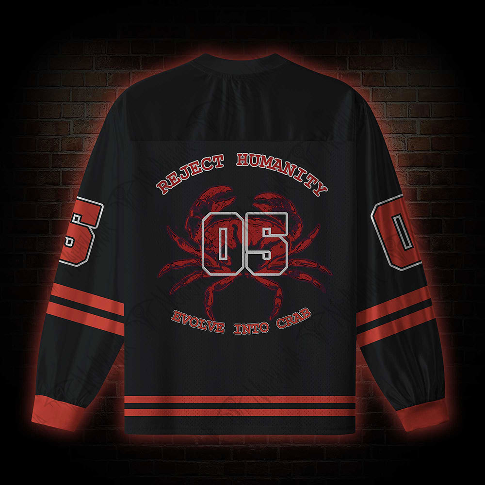 Crab Meme V-Neck Long Sleeve Jersey