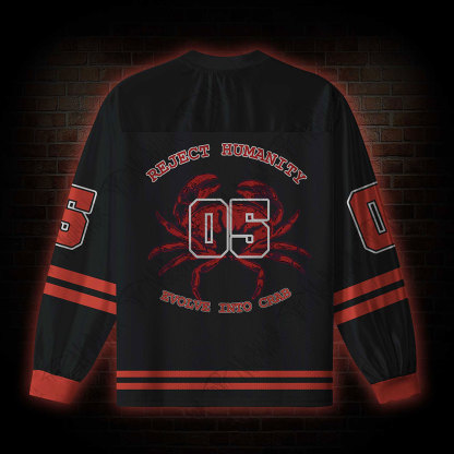 Crab Meme V-Neck Long Sleeve Jersey