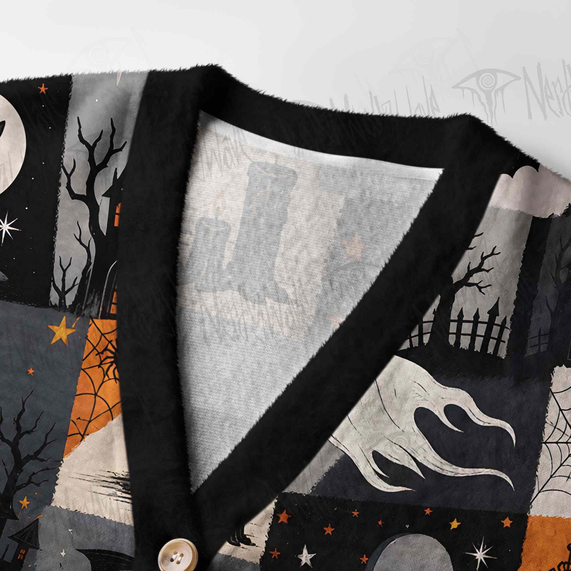 Haunted Patchwork Women's Cardigan Sweater