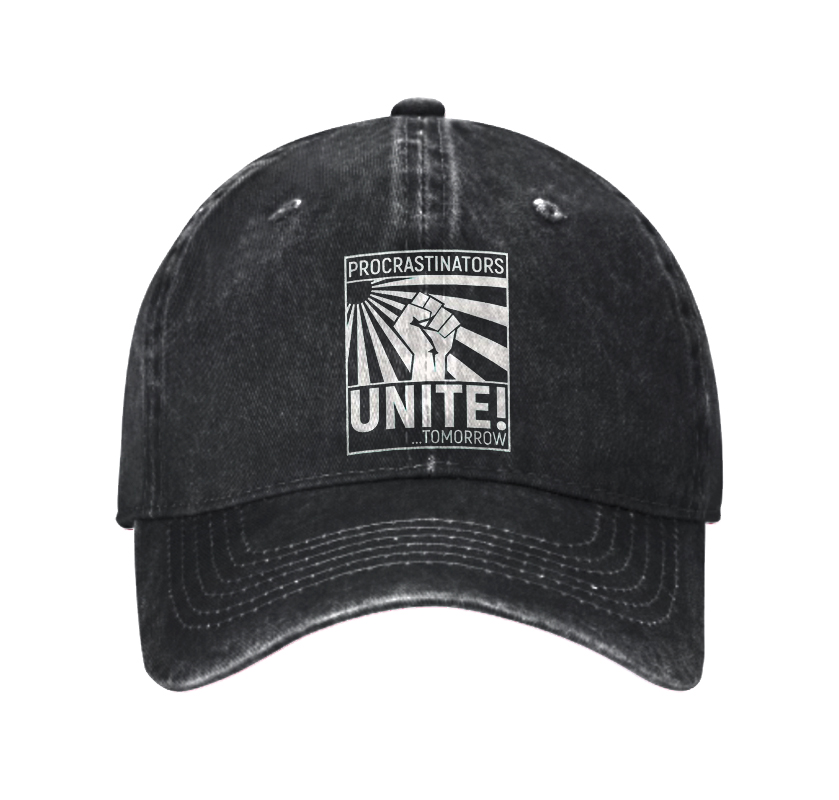 Procrastinators Unite Washed Vintage Baseball Cap