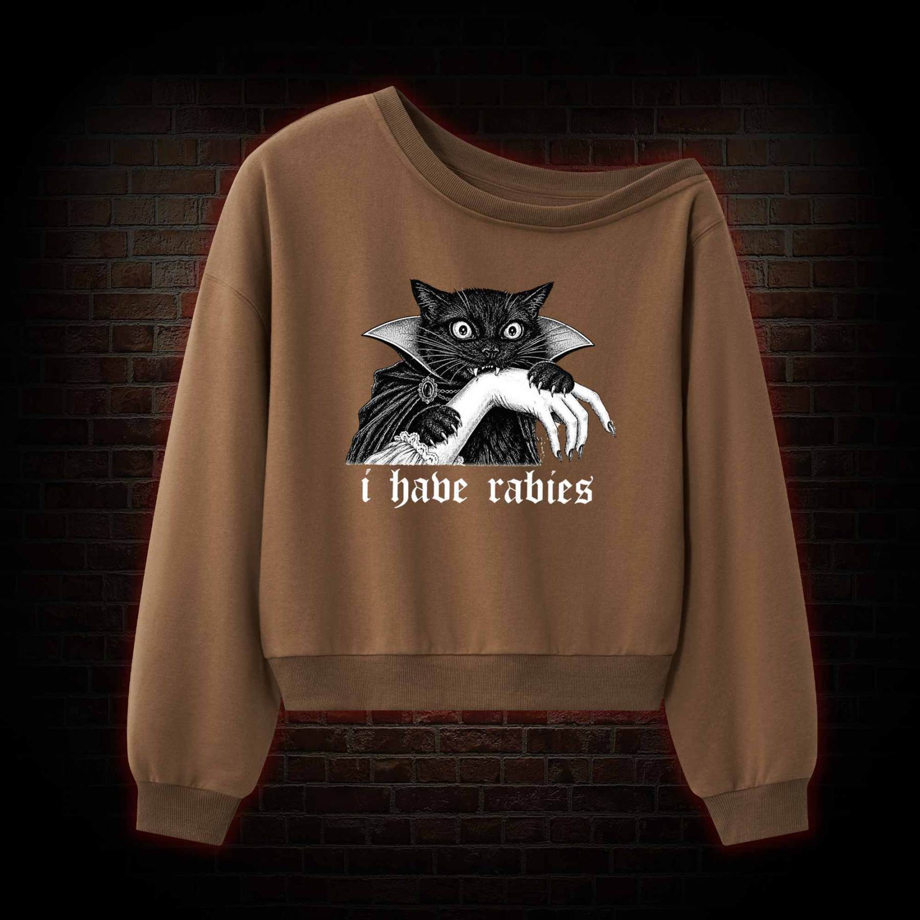 I Have Rabies Off Shoulder Sweatshirt