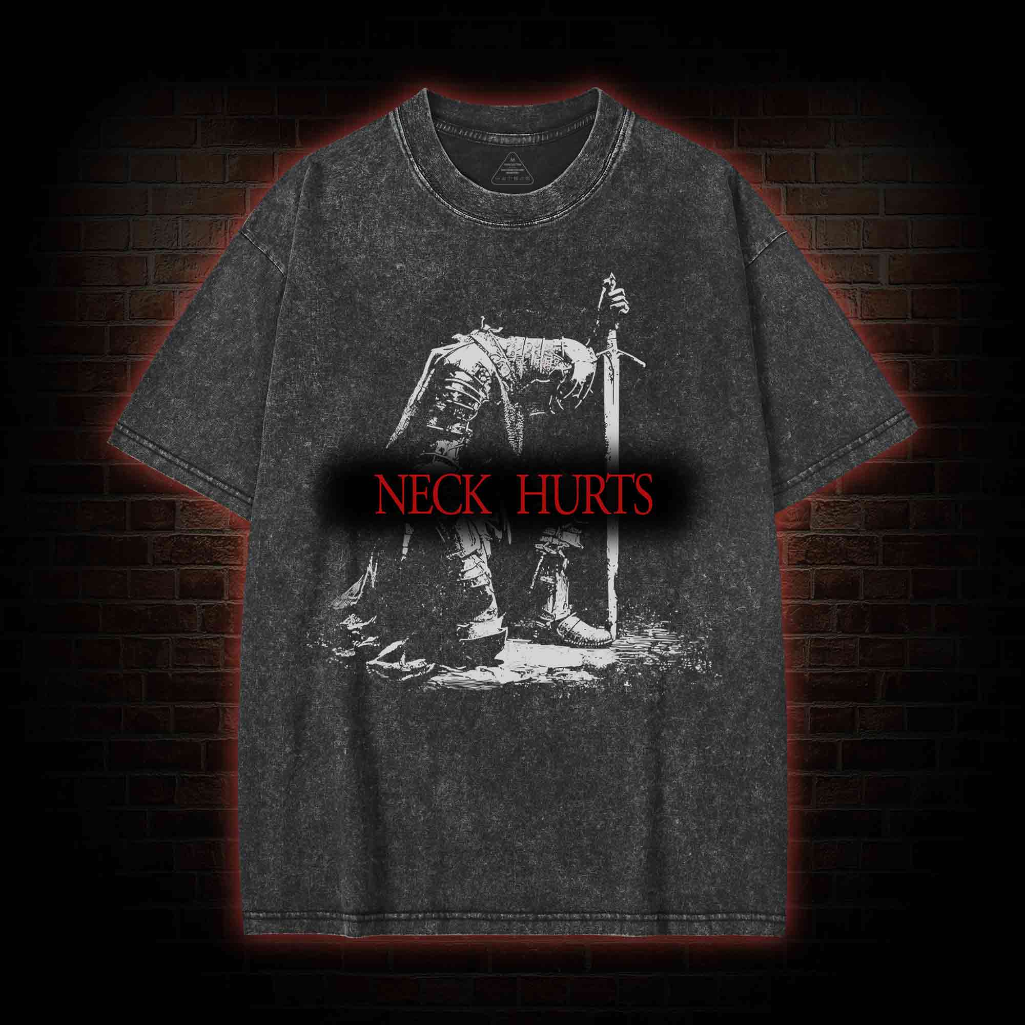 Neck Hurts Washed T-shirt