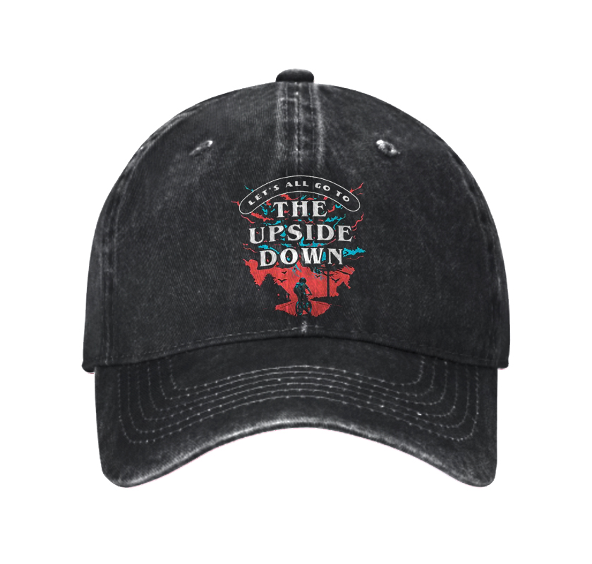 Let's All Go To The Upside Down Washed Vintage Baseball Cap