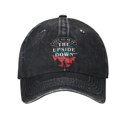 Let's All Go To The Upside Down Washed Vintage Baseball Cap