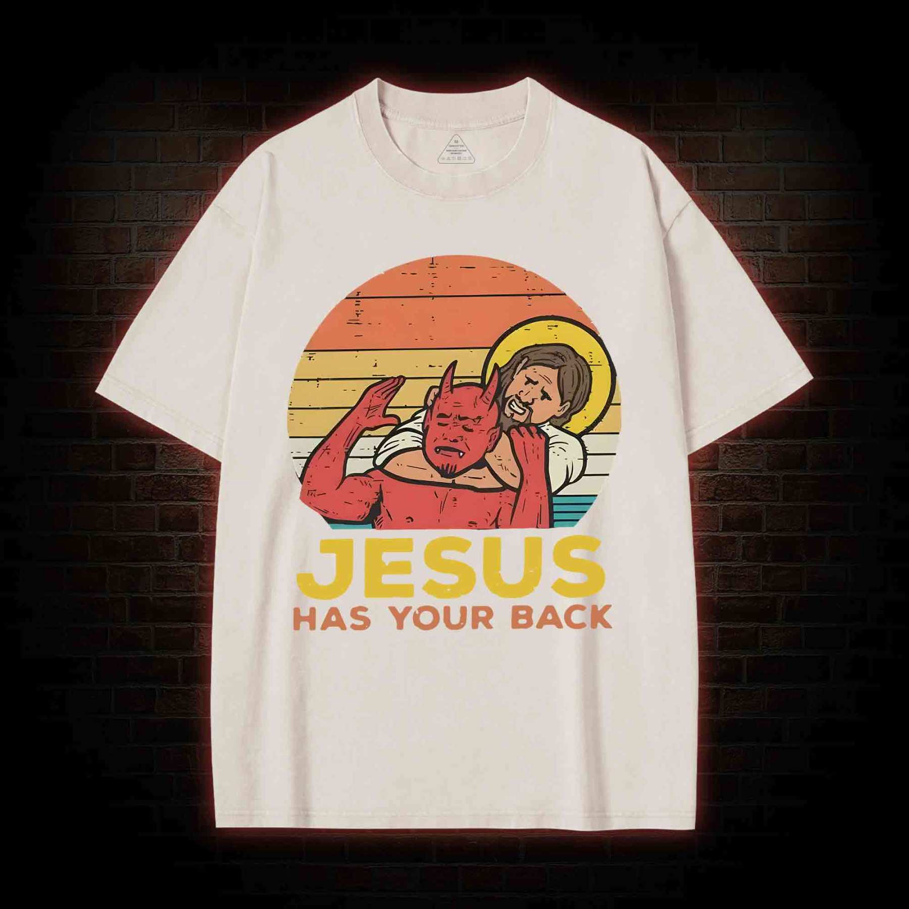 Jesus Has Your Back Washed T-shirt