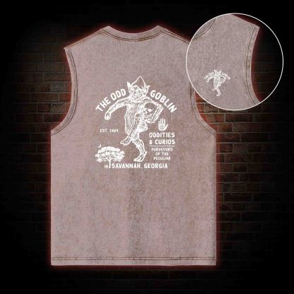 The Odd Goblin Back Print Washed Tank Top