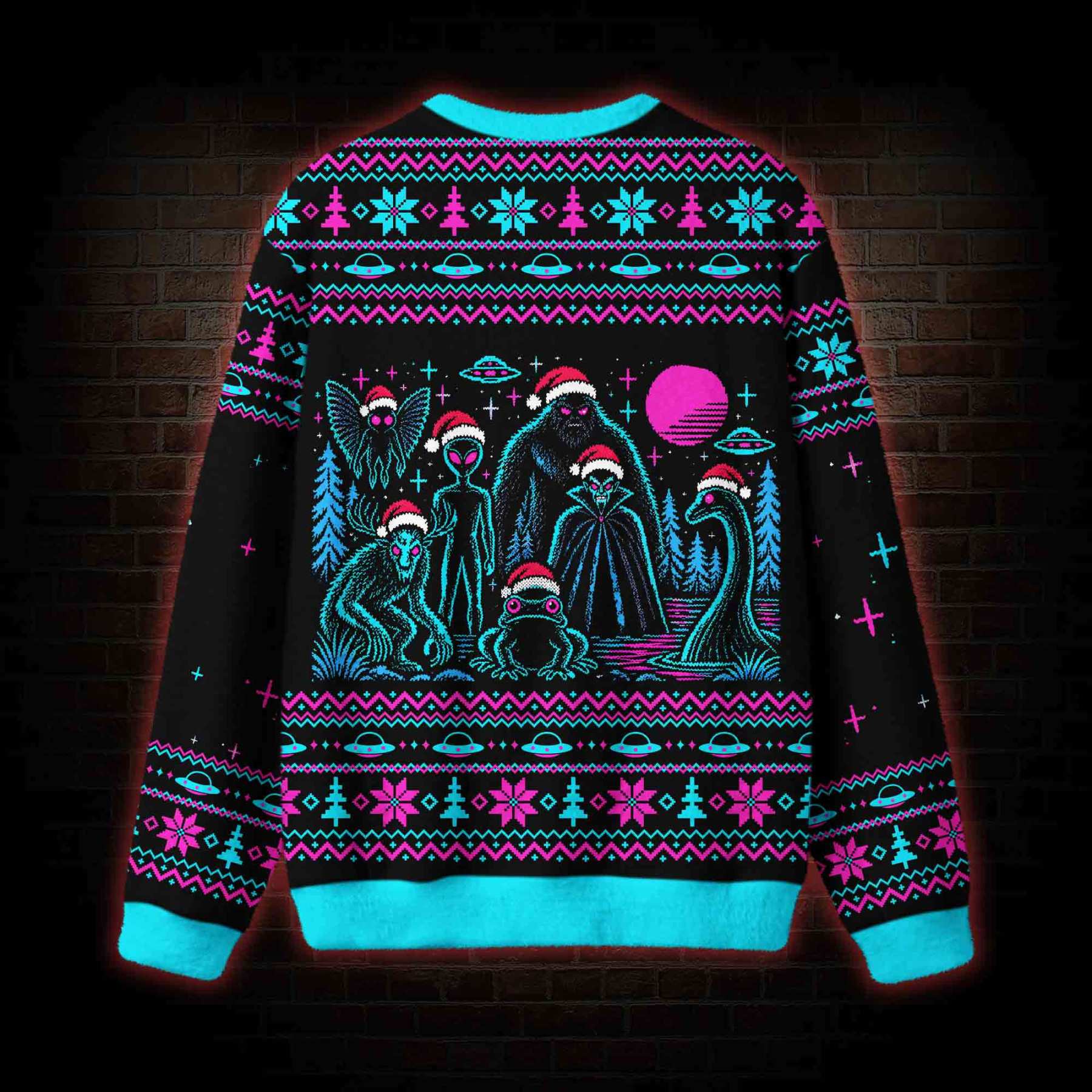Cryptid National Park Christmas Ugly Sweatshirts