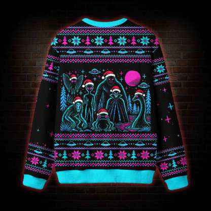 Cryptid National Park Christmas Ugly Sweatshirts