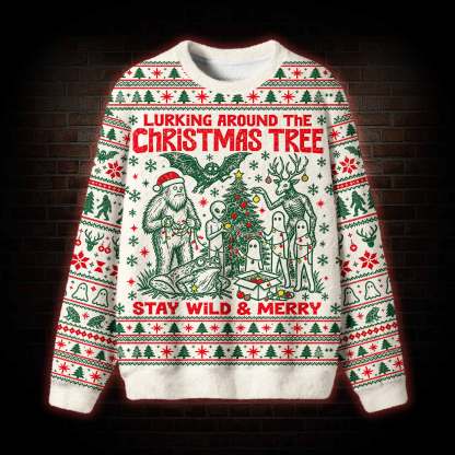 Lurking around the Christmas Tree Ugly Sweatshirts