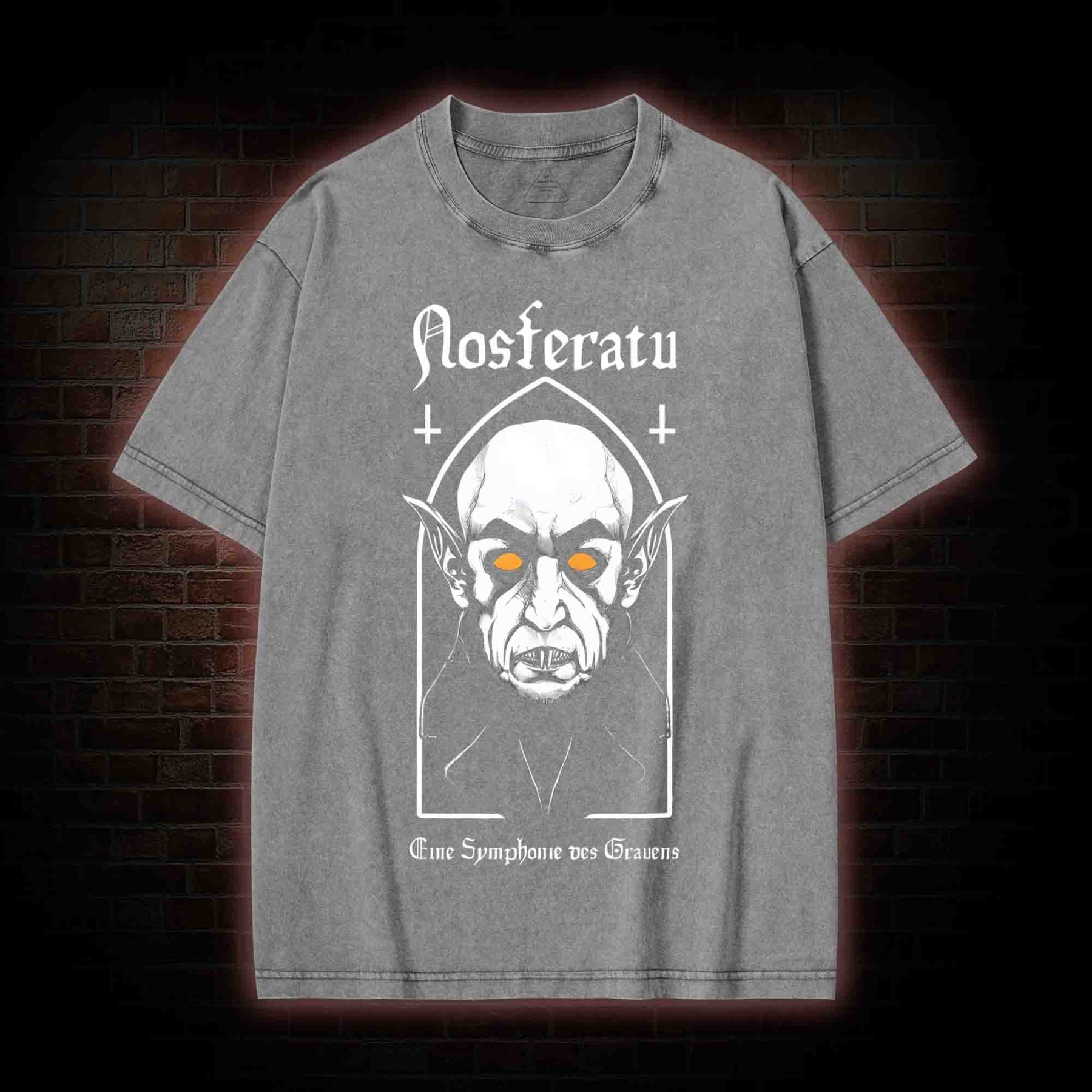 Nosferatu Symphonie Vampire Dracula Washed T-shirt