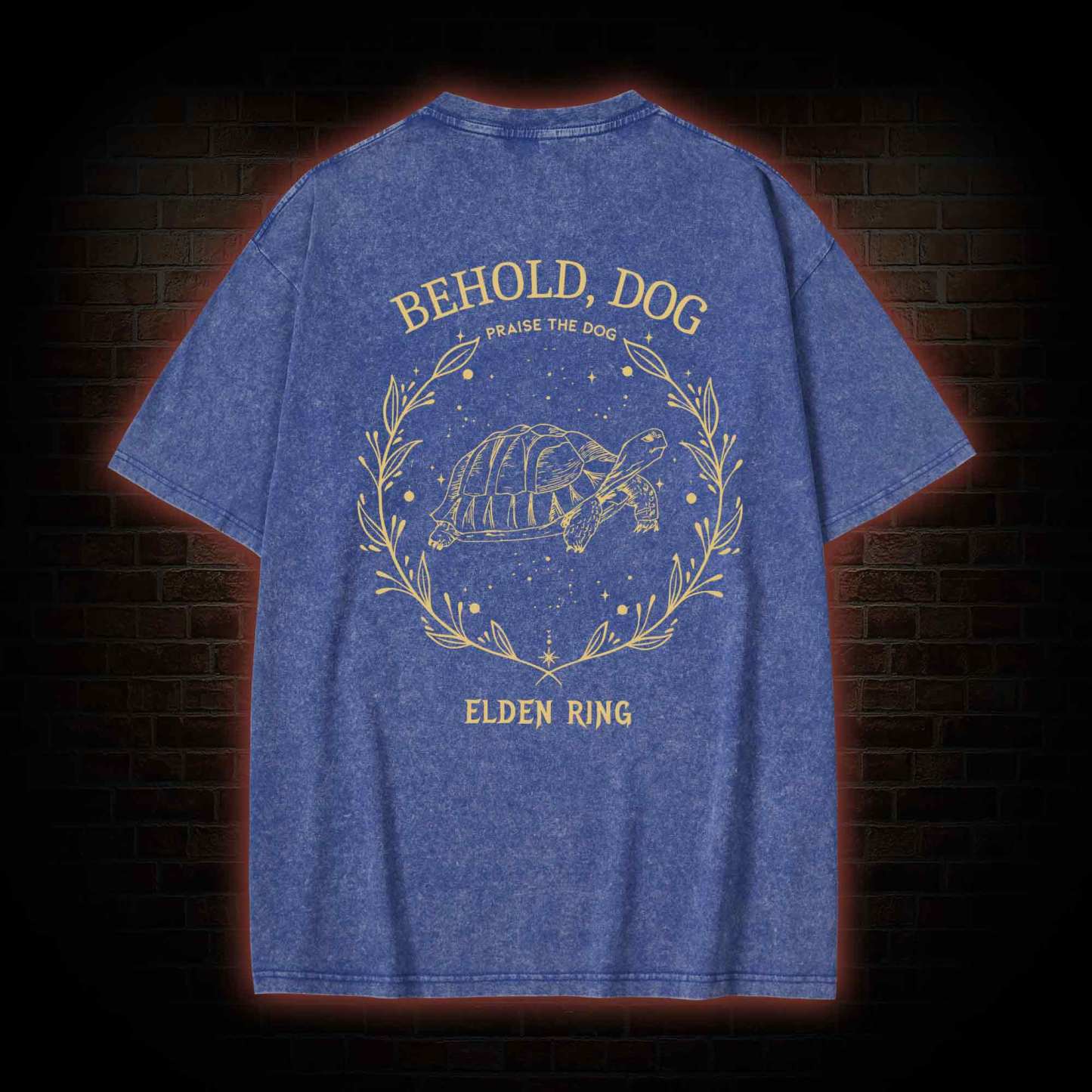 Behold Dog Front Back Washed T-shirt