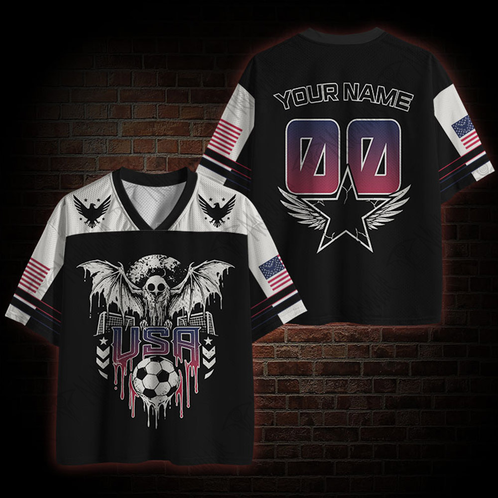 Personalized Usa Demon Bat Mesh Jersey