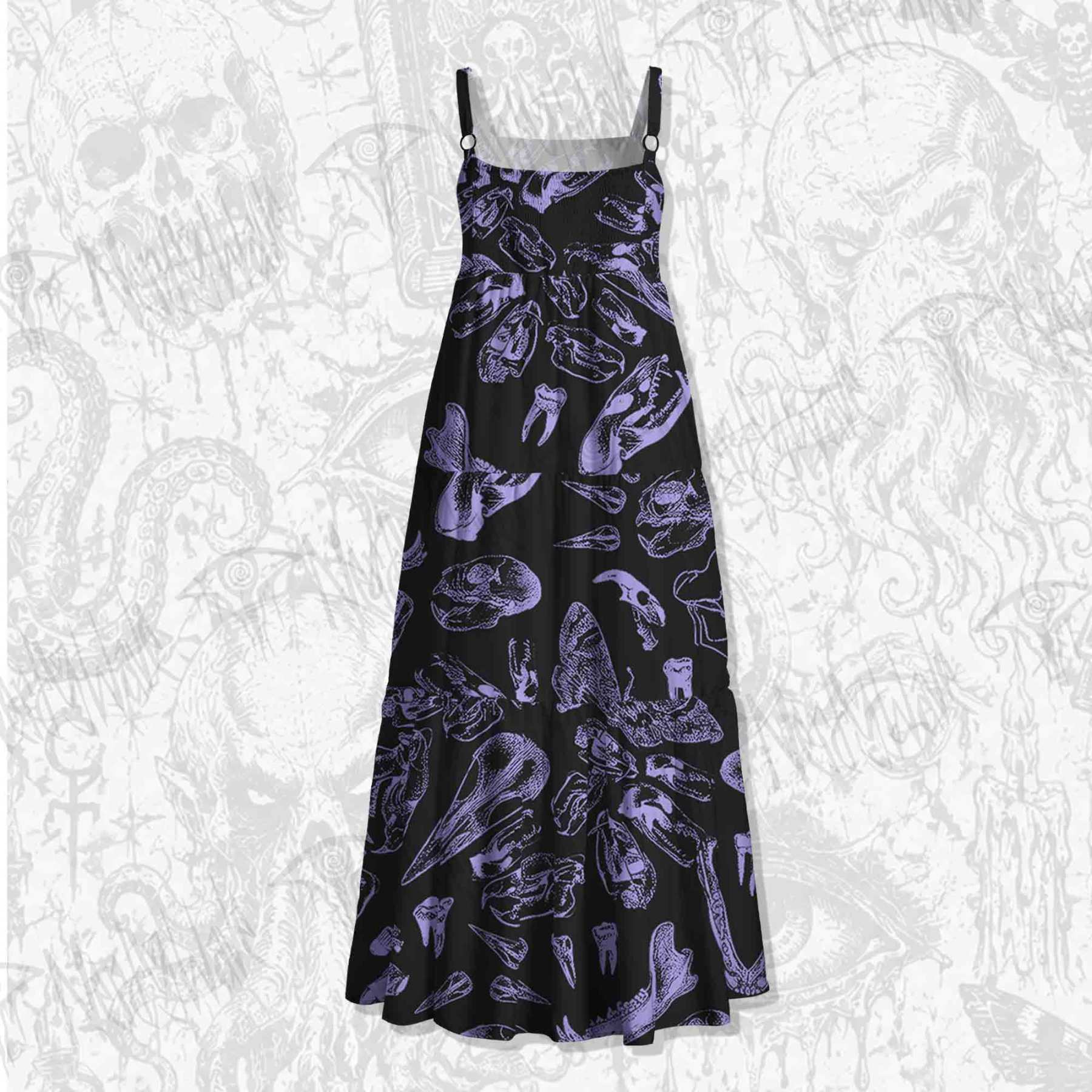 Bones Wide Straps Maxi Dress