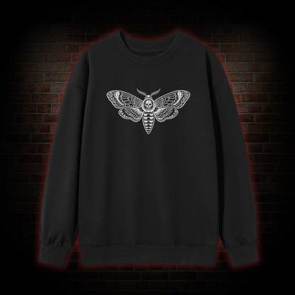 Moth Skull Embroidered Sweatshirt