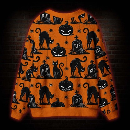 RIP Black Cats Cardigan Sweater