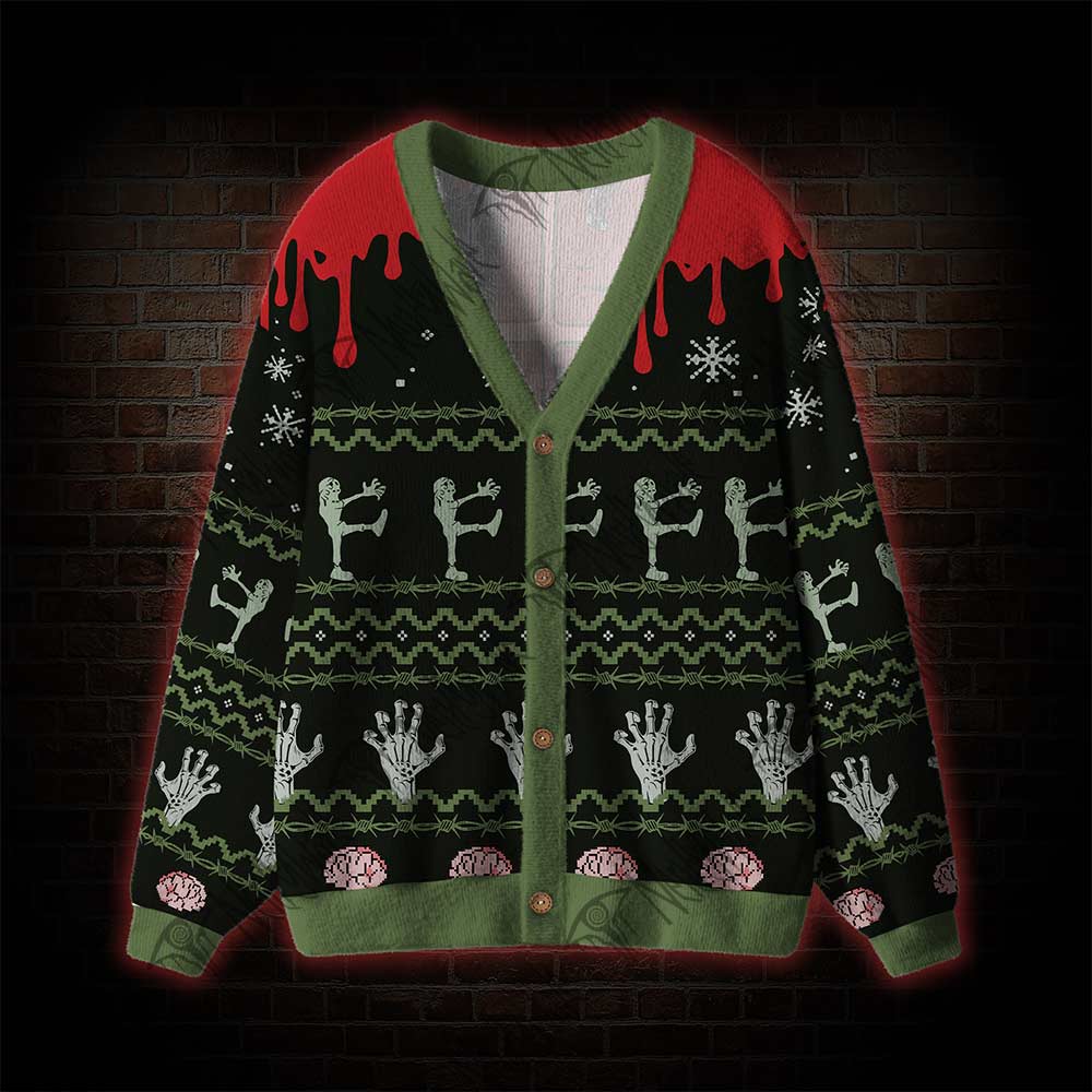 Zombie Santa Cardigan Sweater