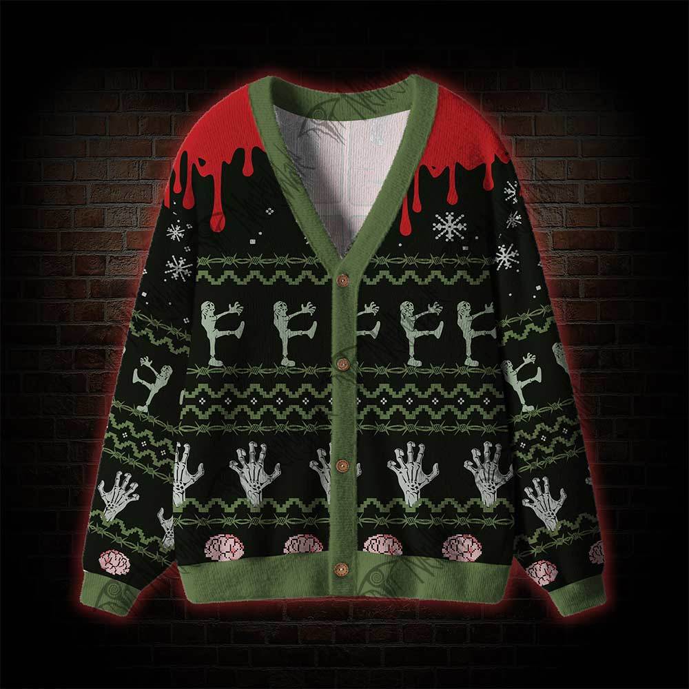 Zombie Santa Cardigan Sweater