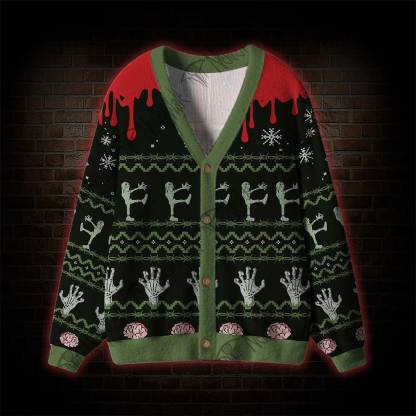 Zombie Santa Cardigan Sweater