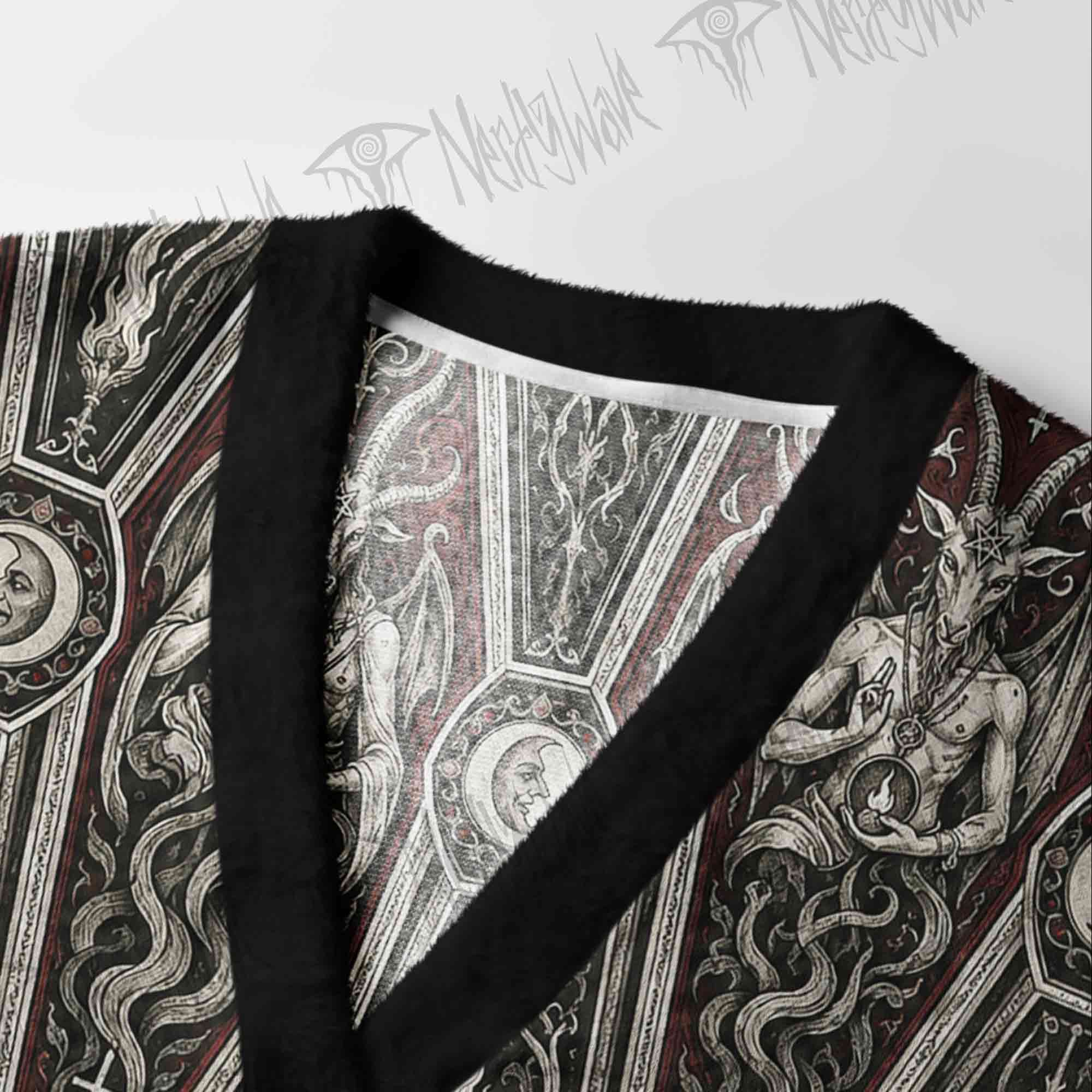 Baphomet Coffin Ritual Cardigan Sweater